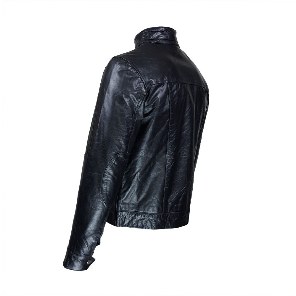 men's jacket leather galdo mat veilli with round collar