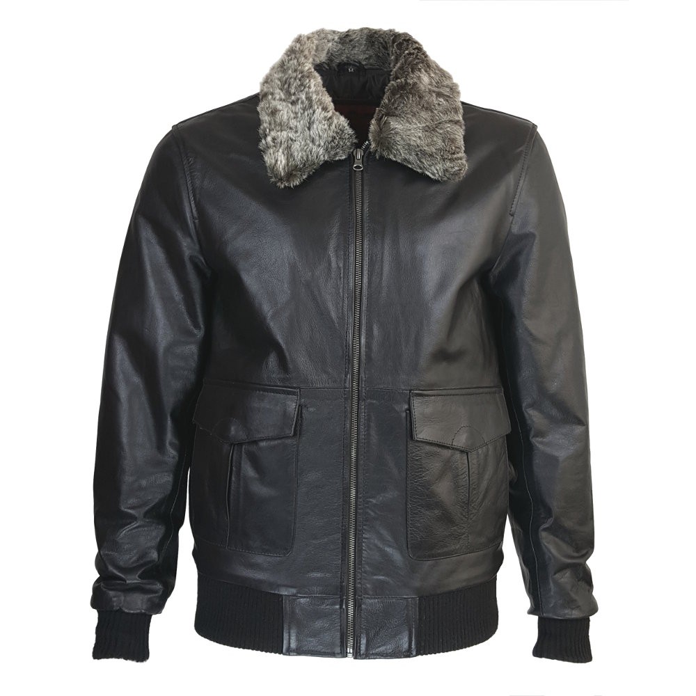 leather jacket man aviator hurricane brown