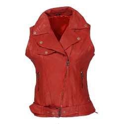 Imalaya red woman leather vest