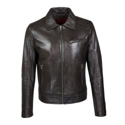 men's jacket leather uno brown